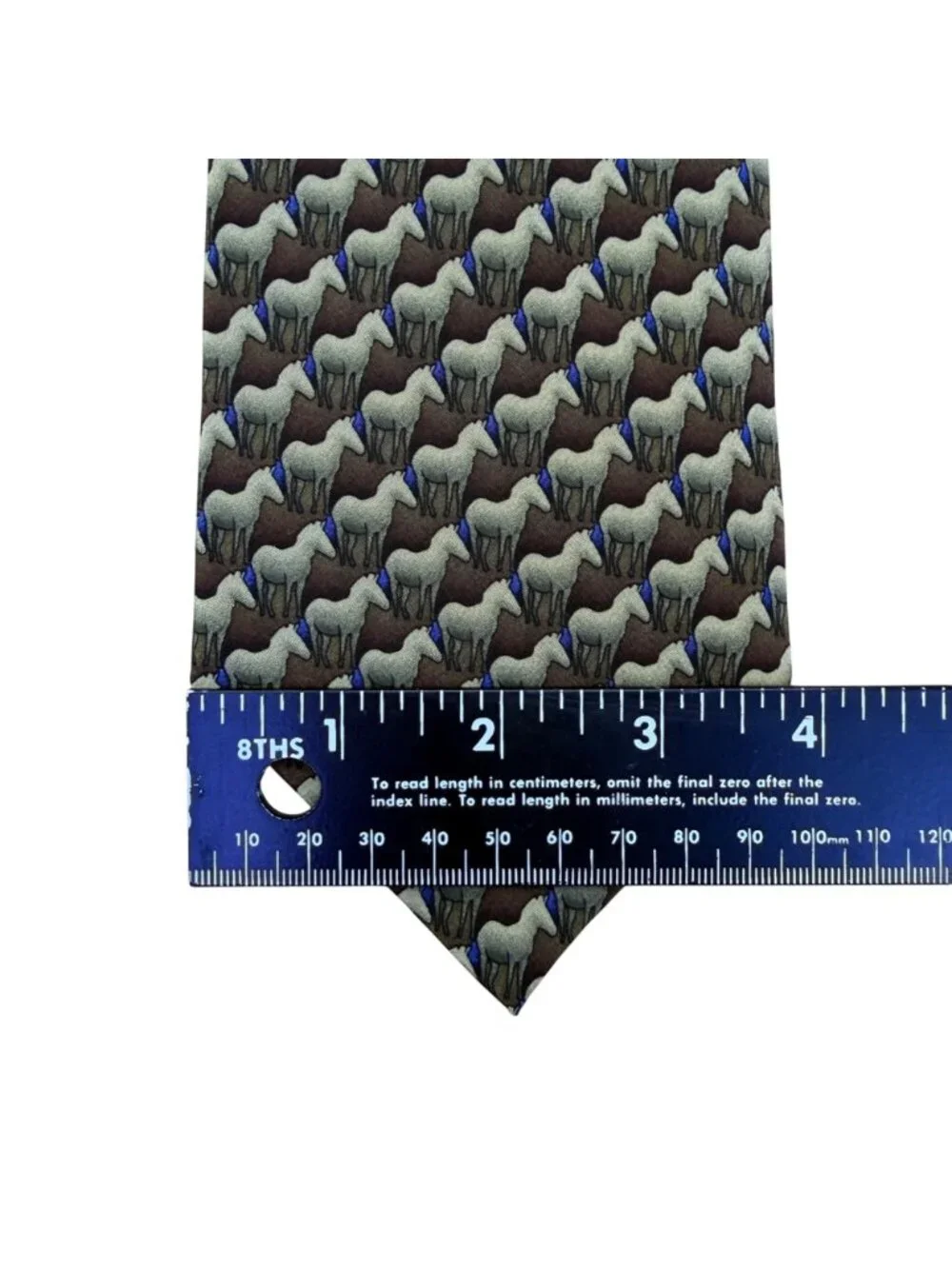 The Nature Conservancy Mens Brown 100% Silk Mongolian Horse Pattern Tie Handmade